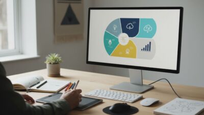 Infografía colorida con gráficos y iconos que muestran cómo crear infografías atractivas y efectivas paso a paso