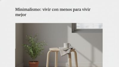 Persona ordenando un espacio minimalista con pocos objetos para una vida más simple y organizada